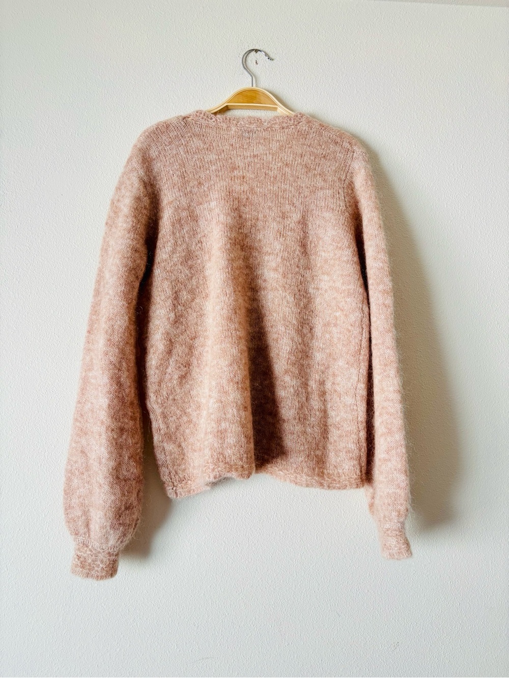 NWT Ivanka in Paris Blush Pink Beige Mohair French Blend Cardigan Sweater Large - Picture 4 of 6
